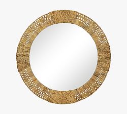 Cameron Jute Round Mirror - 40&quot;