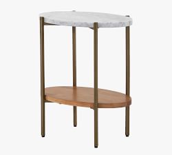 Modern Oval Marble Side Table