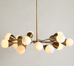 Holden Milk Glass Chandelier (34&quot;-37&quot;)