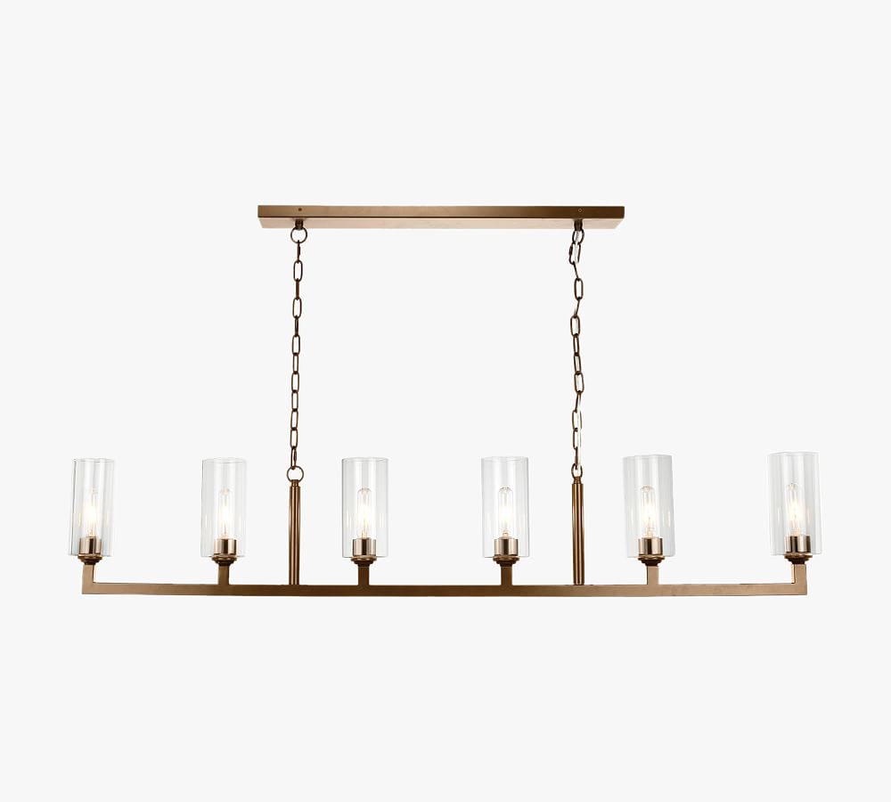 Kasson 6-Light Glass Linear Chandelier (62&quot;)