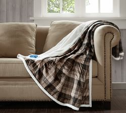 Open Box: Woolrich Heated Oversized Mink-to-Berber Throw Blanket