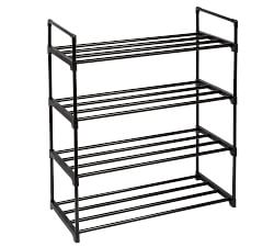 4-Tier Shoe Rack - Black