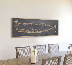 Carved Wood Whale Wall Art