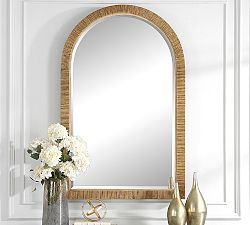 Nantucket Rattan Arched Wall Mirror