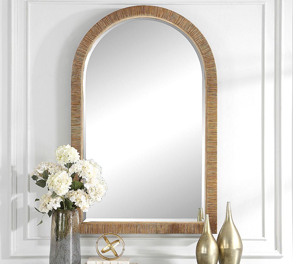 Nantucket Rattan Arched Wall Mirror