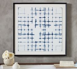 Shibori Cross Hatch Framed Print