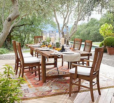 Perfect Pair Benchwright Outdoor Extending Dining Table Chair Pottery Barn