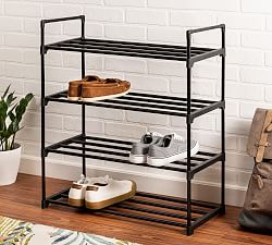 4-Tier Shoe Rack - Black