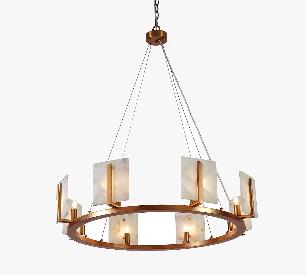 Open Box: Jessie Alabaster Round Chandelier (33&quot;)