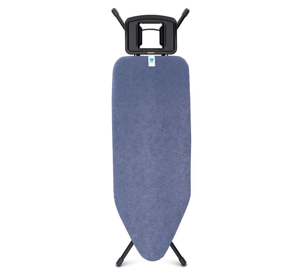 Denim Blue Freestanding Ironing Board with Steam Iron Rest