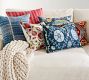 Floral Bird Embroidered Pillow