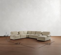 Big Sur Roll Arm Power Reclining 6-Piece Chaise Sectional (154&quot;-166&quot;)
