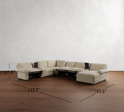 Big Sur Roll Arm Power Reclining 6-Piece Chaise Sectional (154&quot;-166&quot;)