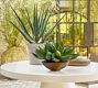 Faux Composed Spike Aloe Plant In Wooden Pot