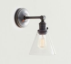Flared Glass Straight Arm Sconce (7'')