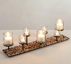 Draper Bronze Pillar Candleholder Centerpiece