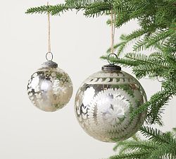 Etched Mercury Glass Ornaments