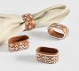 Gingerbread Stoneware Napkin Rings - Mixed Set of 4