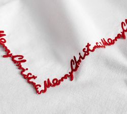 Merry Christmas Embroidered Napkin - Set of 4