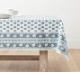 Sophia Floral Block Print Oilcloth Outdoor Tablecloth