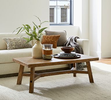 Rustic Farmhouse Rectangular Coffee Table 54 Pottery Barn