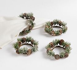 Faux Frosted Pinecone Napkin Rings - Set of 4
