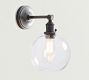Glass Globe Straight Arm Sconce (13'')