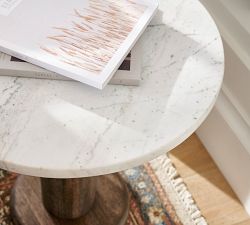 Ava Round Marble Side Table (20&quot;)