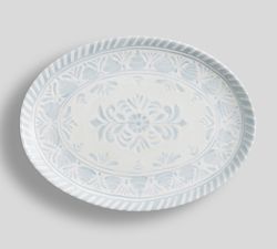 Chambray Tile Outdoor Melamine Serving Platter