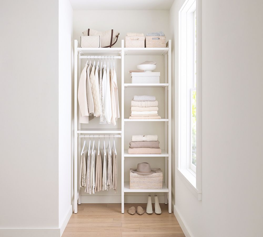 Essential Walk-In Closet by Hold Everything, 4' Hanging System with Shelves&#8203;