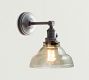 Vintage Glass Straight Arm Sconce (8'')