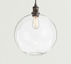 Glass Globe Cord Pendant (9&quot;-13&quot;)