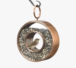 Circle Shaped Copper Fly Thru Bird Feeder