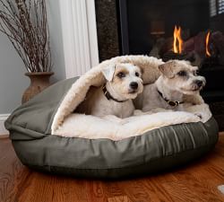 Luxury Round Microsuede Pet Cave Dog Bed