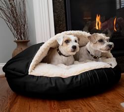 Luxury Round Microsuede Pet Cave Dog Bed