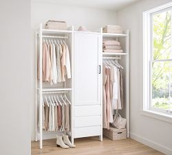 Essential Walk-In&#160;Closet by Hold Everything,&#160;6' Hanging System with&#160;Cabinet &amp; Drawers&#8203;