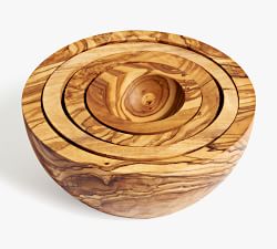 Olive Wood Nesting Snack Bowls