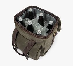Greenpoint Waxed Canvas 6 Bottle Wine Cooler Tote