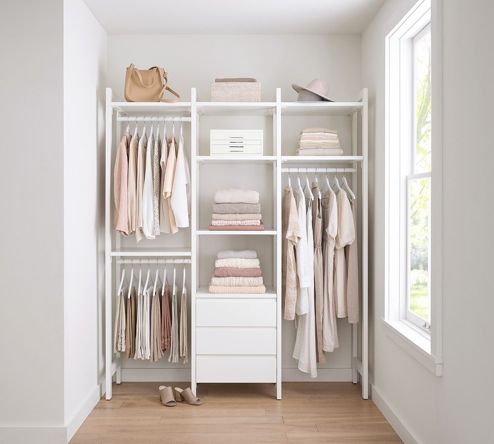 Essential Walk-In&#160;Closet by Hold Everything, 6' Hanging System with 3 Drawers&#8203;