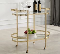 Masonic Metal Bar Cart (33.5&quot;)