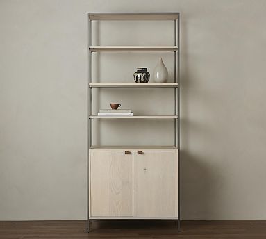 Graham Open Bookcase with Doors (35") - Stylish Storage
