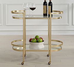 Masonic Metal Bar Cart (33.5&quot;)