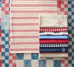 Americana Patchwork Print Cotton Table Throw