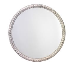 Audrey Beaded Wood Frame Round Wall Mirror
