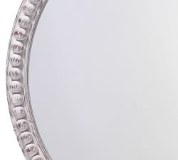 Audrey Beaded Wood Frame Round Wall Mirror