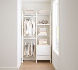 Essential Walk-In&#160;Closet by Hold Everything, 4' Hanging System with 3 Drawers&#8203;