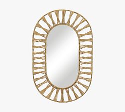 Laguna Jute Oval Mirror, 34&quot; x 22&quot;