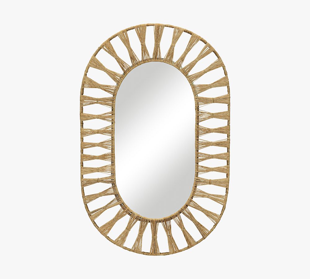 Laguna Jute Oval Mirror, 34&quot; x 22&quot;