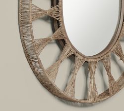 Laguna Jute Oval Mirror, 34&quot; x 22&quot;