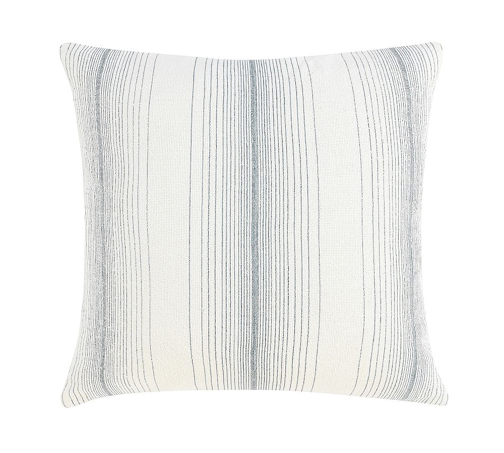 Capri Blue and White Striped Linen Cotton Pillow Cover